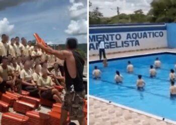 Diretor deixa Colégio Militar após idolatria e alunos carregarem telhas, em Aparecida
