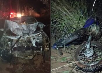 Homem morre após motocicleta bater contra carro na BR-251, em Cristalina