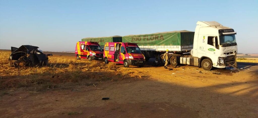 Motorista que dirigia carro roubado morre em acidente com caminhão na GO-330, em Ipameri