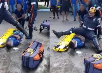 Socorrista do Samu que viralizou após cair sobre paciente diz que escorregou no óleo