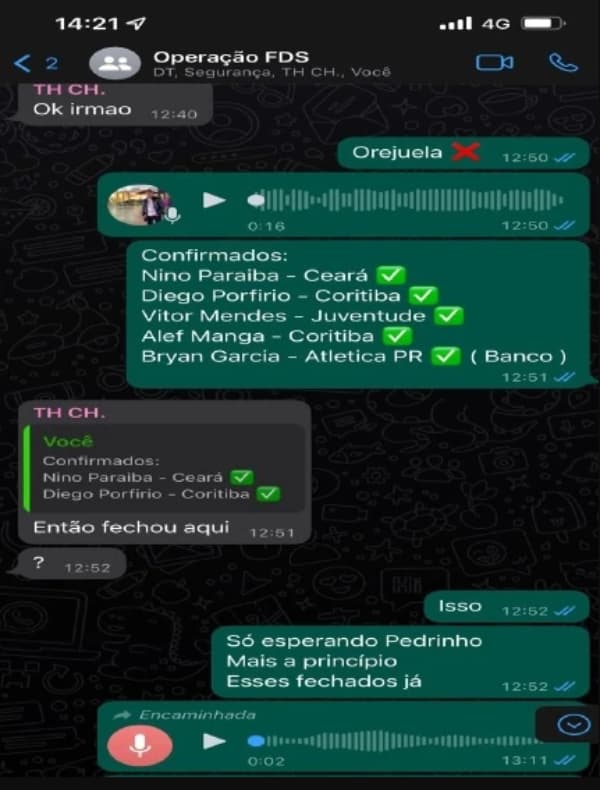 conversas apontam fraudes no futebol