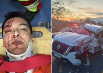 Vídeo: Cantor Regis Danese sofre grave acidente de carro em Goiás