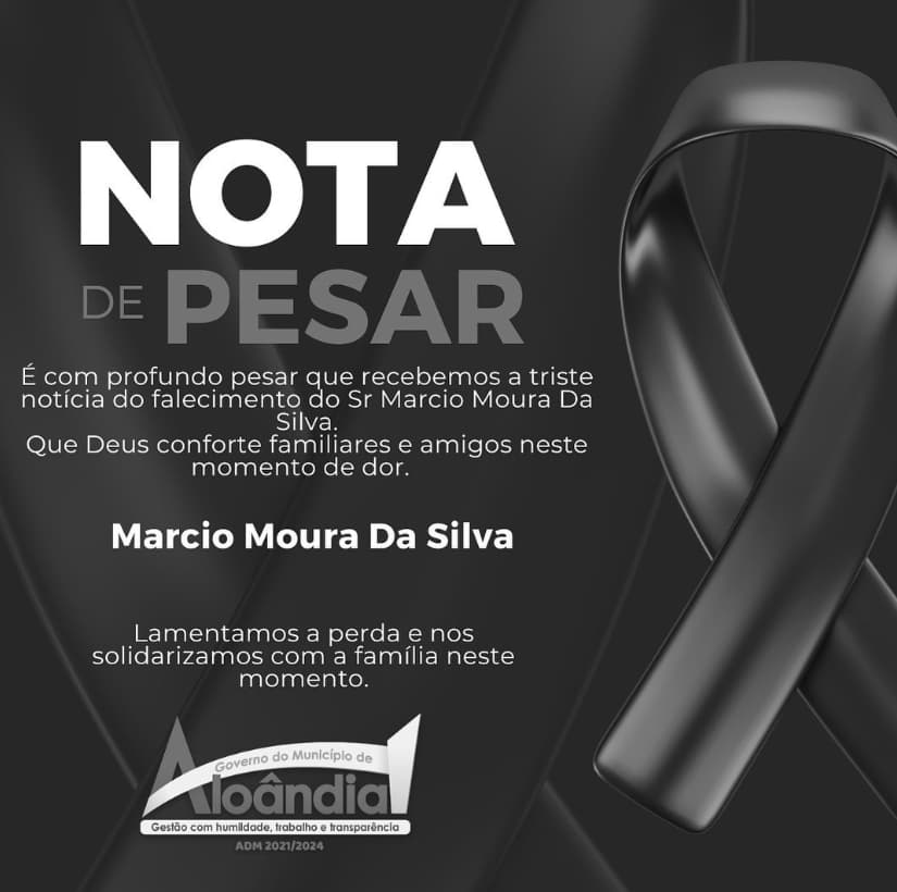 nota de pesar pela morte do vereador de Aloândia