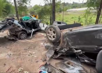 Caminhão sem freio teria causado acidente na BR-414 com 18 veículos, diz PRF