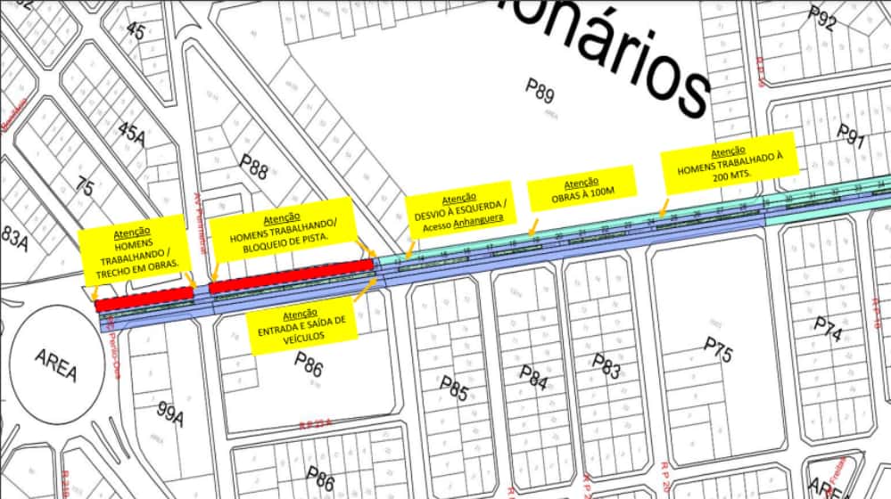 desvio para obras na Avenida Independência