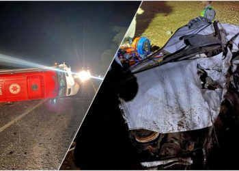 Acidente entre ambulância e carro mata duas pessoas e deixa 4 feridas na GO-020