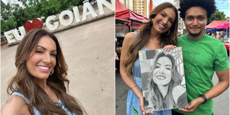 Visita de Patrícia Poeta a Goiânia é marcada por compras na feira e degustação de comidas locais