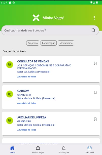 Aplicativo Minha Vaga!
