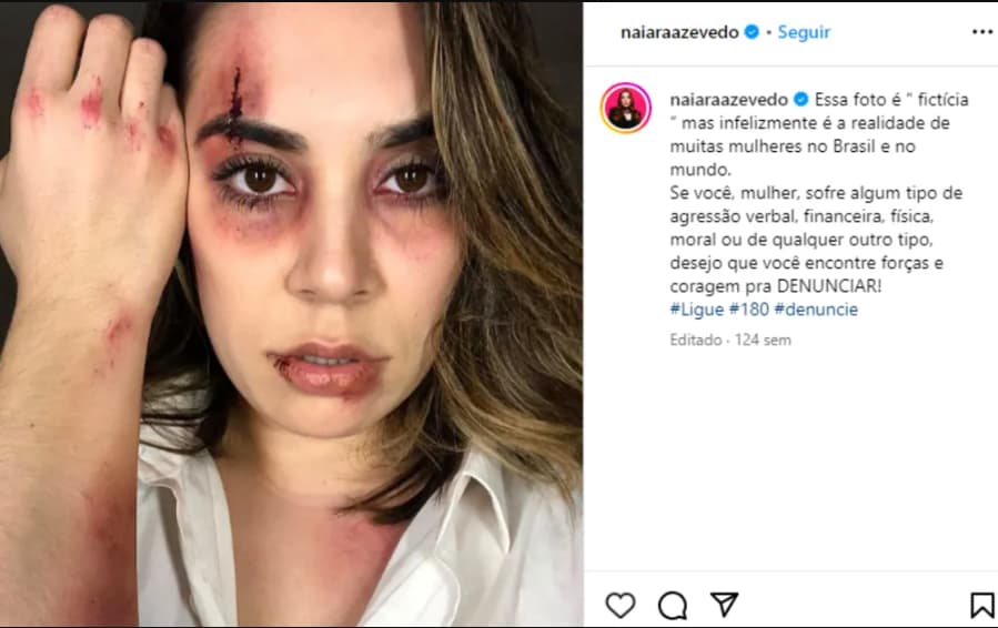 Naiara Azevedo faz campanha contra violência contra mulher