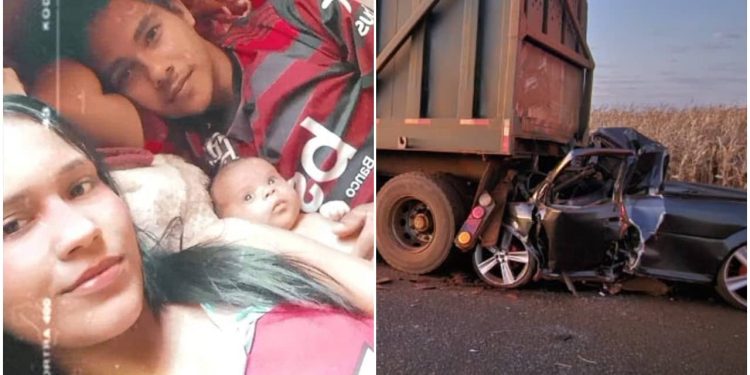 Mãe, pai e filho de 3 meses morrem em acidente de carro na GO-319, em Goiatuba