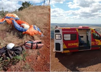 Piloto fica ferido após cair durante voo de parapente, em Goiás