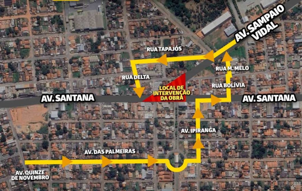 Obras em rotatória
