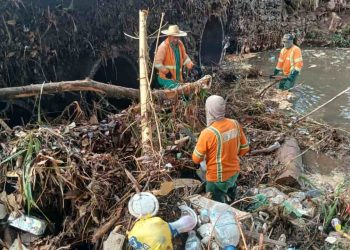 Chuva intensa deixa 108 toneladas de resíduos acumulados na Marginal Botafogo
