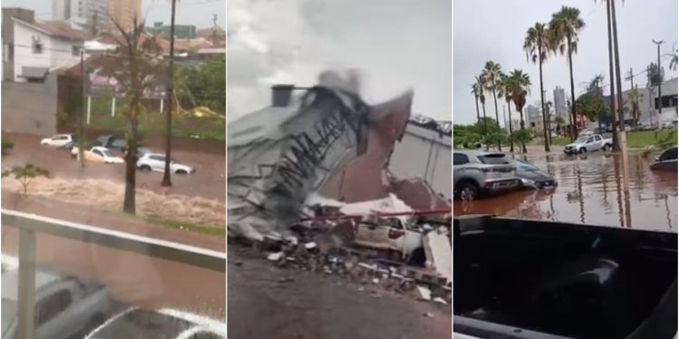 Chuva forte causa estragos, alagamentos e suspensão de serviços em Rio Verde
