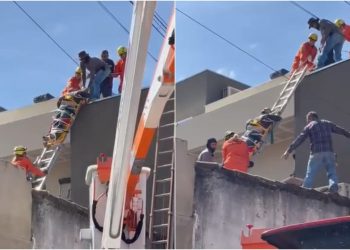 Homem sofre choque elétrico em laje de sobrado, em Carmo do Rio Verde