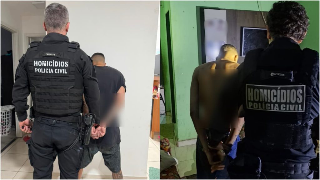 Momento da prisão dos suspeitos
