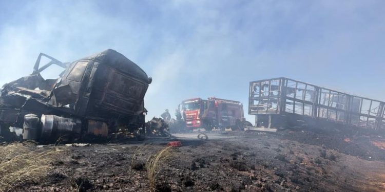 Acidente com quatro veículos seguido de incêndio deixa um morto na GO-436