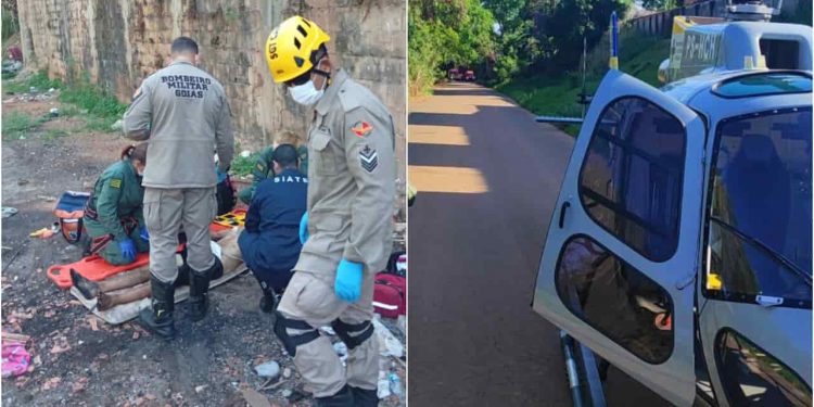 Homem fica ferido após cair de cerca de 10 metros de altura em Goiânia